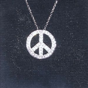 Tiffany & Co. Diamond Peace Sign Necklace